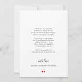 Baby shower liefde en bedankt eenvoudige scriptfot (Achterkant)