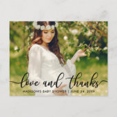 Baby Shower Liefde en Dank Foto Briefkaart (Voorkant)