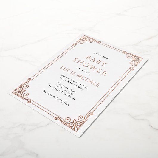  Baby shower  Lijst Real Folie Uitnodiging (Gedraaid)