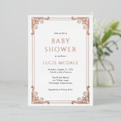 Baby shower  Lijst Real Folie Uitnodiging (Staand Voorkant)