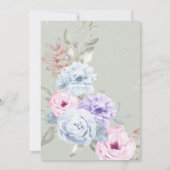 Baby shower Lila Blue Pumpkin Peony Floral Invita Kaart (Achterkant)