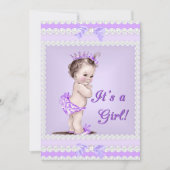  Baby shower Lila Lavender Paars Kaart (Voorkant)