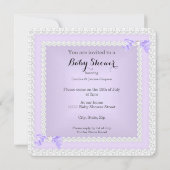  Baby shower Lila Lavender Paars Kaart (Achterkant)