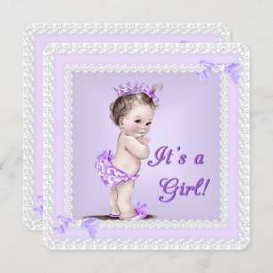  Baby shower Lila Lavender Paars Kaart