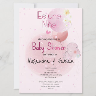 BABY SHOWER LINDO HIPO. PARA BEBÉ NIÑA KAART