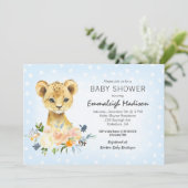 Baby shower Lion Cub Floral Blue (Staand voorkant)
