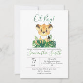 Baby shower Lion Cub Oerwoud Waterverf Kaart (Voorkant)