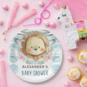 Baby shower Lion gepersonaliseerd Papieren Bordje (Feest)