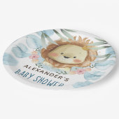 Baby shower Lion gepersonaliseerd Papieren Bordje (Gekanteld)