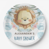 Baby shower Lion gepersonaliseerd Papieren Bordje (Voorkant)