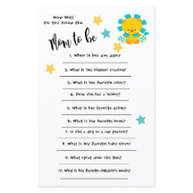 Baby shower Lion Hoe goed je de kaart kent