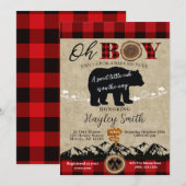 Baby shower Little Beer Flannel Lumberjack Thema Kaart (Voorkant / Achterkant)