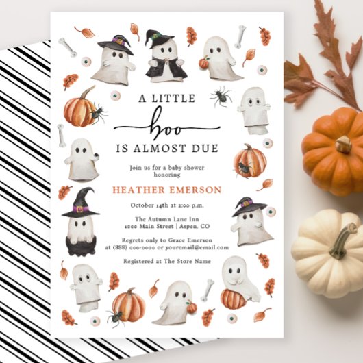 Baby shower Little Boo Kaart