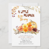 Baby shower "Little Pumpkin Autumn Flowers" Kaart (Voorkant)
