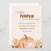 Baby Shower Little Pumpkin Fall Invitation Kaart (Voorkant / Achterkant)