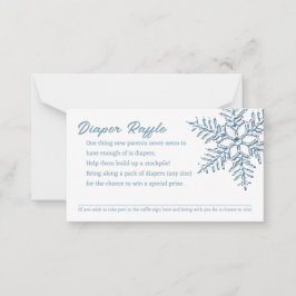 Baby shower Little Snowflake Luier Raffle Notitiekaartje