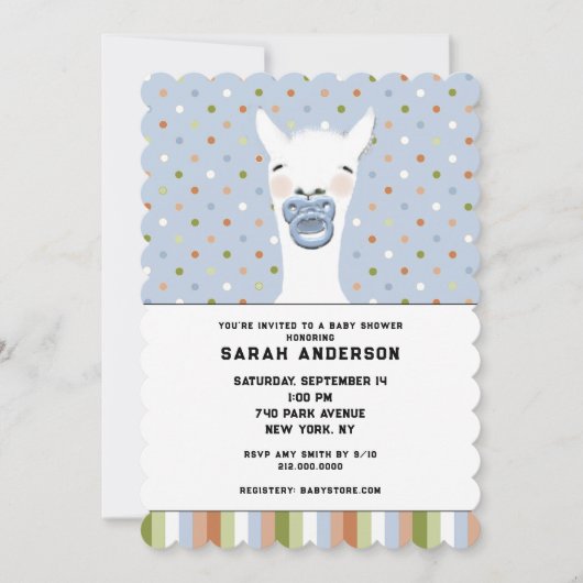 Baby shower Llama Theme Kaart (Voorkant)