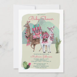 Baby Shower | Llama's & Cactus | Uitnodigingen