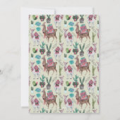 Baby Shower | Llama's & Cactus | Uitnodigingen (Achterkant)