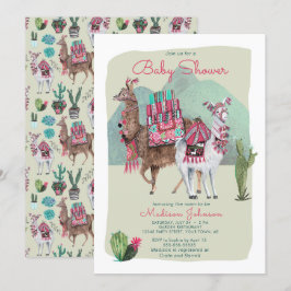 Baby Shower | Llama's & Cactus | Uitnodigingen