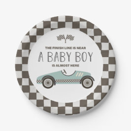 Baby shower  loopauto papieren bordje