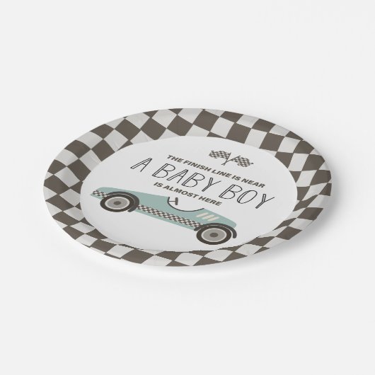 Baby shower  loopauto papieren bordje (Gekanteld)