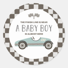 Baby shower  loopauto ronde sticker