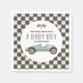 Baby shower  loopauto servet (Voorkant)