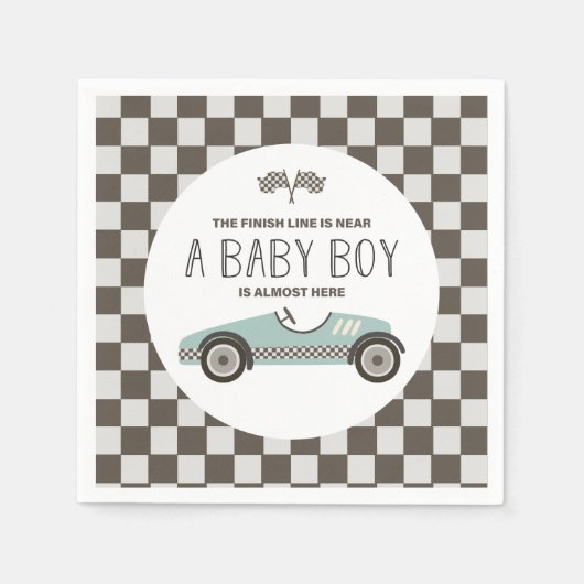 Baby shower  loopauto servet (Voorkant)