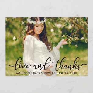baby shower Love and Bedankt Photo Card