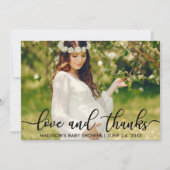 baby shower Love and Bedankt Photo Card (Voorkant)