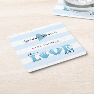 baby shower Love Baby Boy Kartonnen Onderzetters