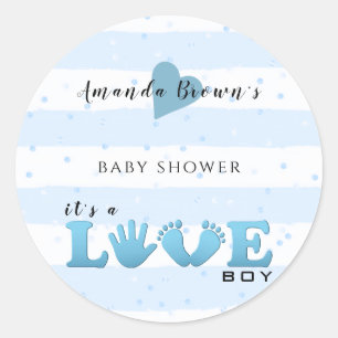 Baby shower Love Baby Boy Ronde Sticker