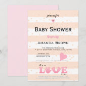 Baby shower Love Baby Girl Kaart (Voorkant / Achterkant)