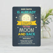 Baby shower Love You to the Moon en Back Stars Kaart (Staand voorkant)