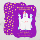 Baby shower Lovely Ghost Invitation Kaart (Voorkant / Achterkant)