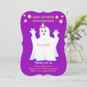 Baby shower Lovely Ghost Invitation Kaart (Staand voorkant)