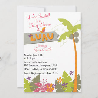 Baby shower Luau Kaart