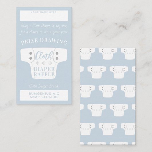 Baby shower Lucht Drager Raffle Tickets Licht Blau Informatiekaartje (Voorkant / Achterkant)