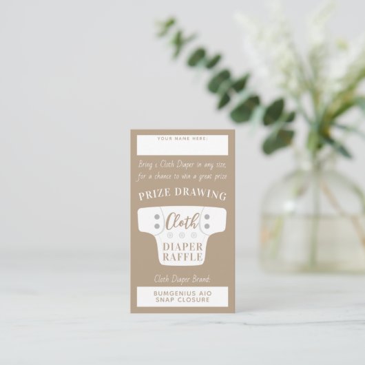 Baby shower Lucht Raffle Tickets Taupe Tan Informatiekaartje (Staand voorkant)
