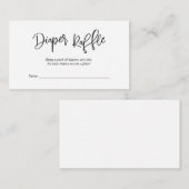 baby shower luidere Raffle, Creative Black Script Informatiekaartje (Voorkant / Achterkant)