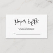 baby shower luidere Raffle, Creative Black Script Informatiekaartje (Voorkant)