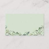 Baby shower luidere Raffle Eucalyptus Leaves Informatiekaartje (Achterkant)