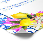 Baby shower luier loterij teken Blauwe Tegels Citr Poster (Hoek)