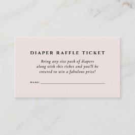 Baby shower luier loterij ticket eenvoudig elegant informatiekaartje