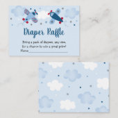 Baby shower luier luier vliegtuig Stars Clouds Informatiekaartje (Voorkant / Achterkant)