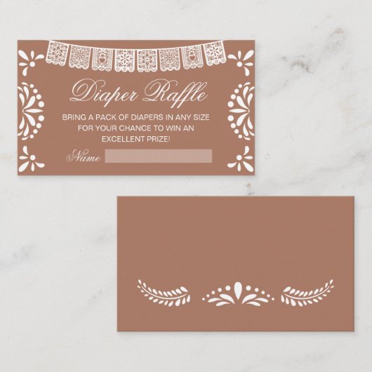 Baby shower Luier Raffel Enclosure Kaart (Voorkant / Achterkant)