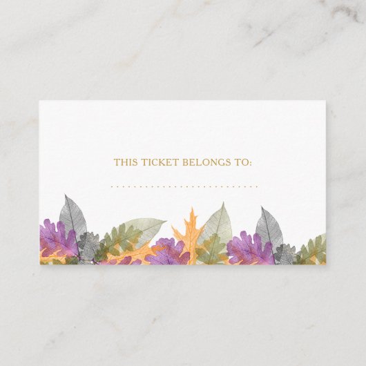 Baby shower luier raffel oktober bladeren informatiekaartje (Achterkant)