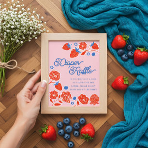 Baby shower Luier Raffle Bessen & Flowers Poster