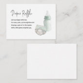 Baby shower Luier Raffle Groen Informatiekaartje (Voorkant / Achterkant)